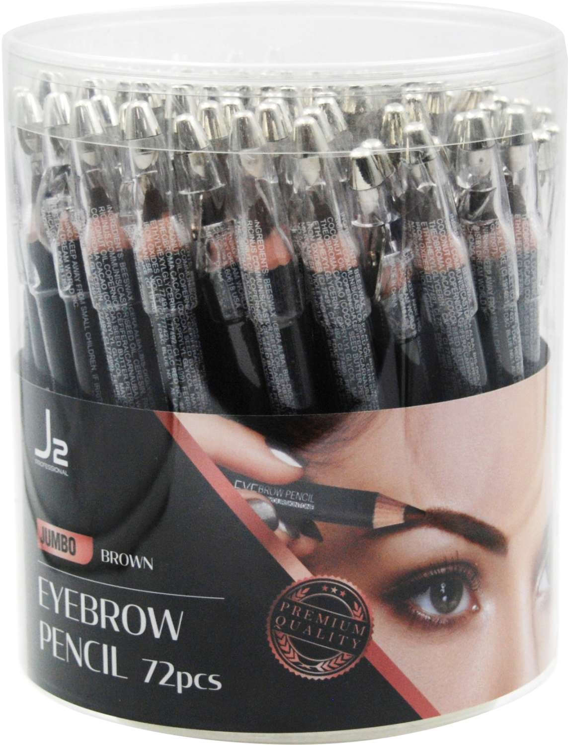 J2 JUMBO EYEBROW PENCIL 72PC brown