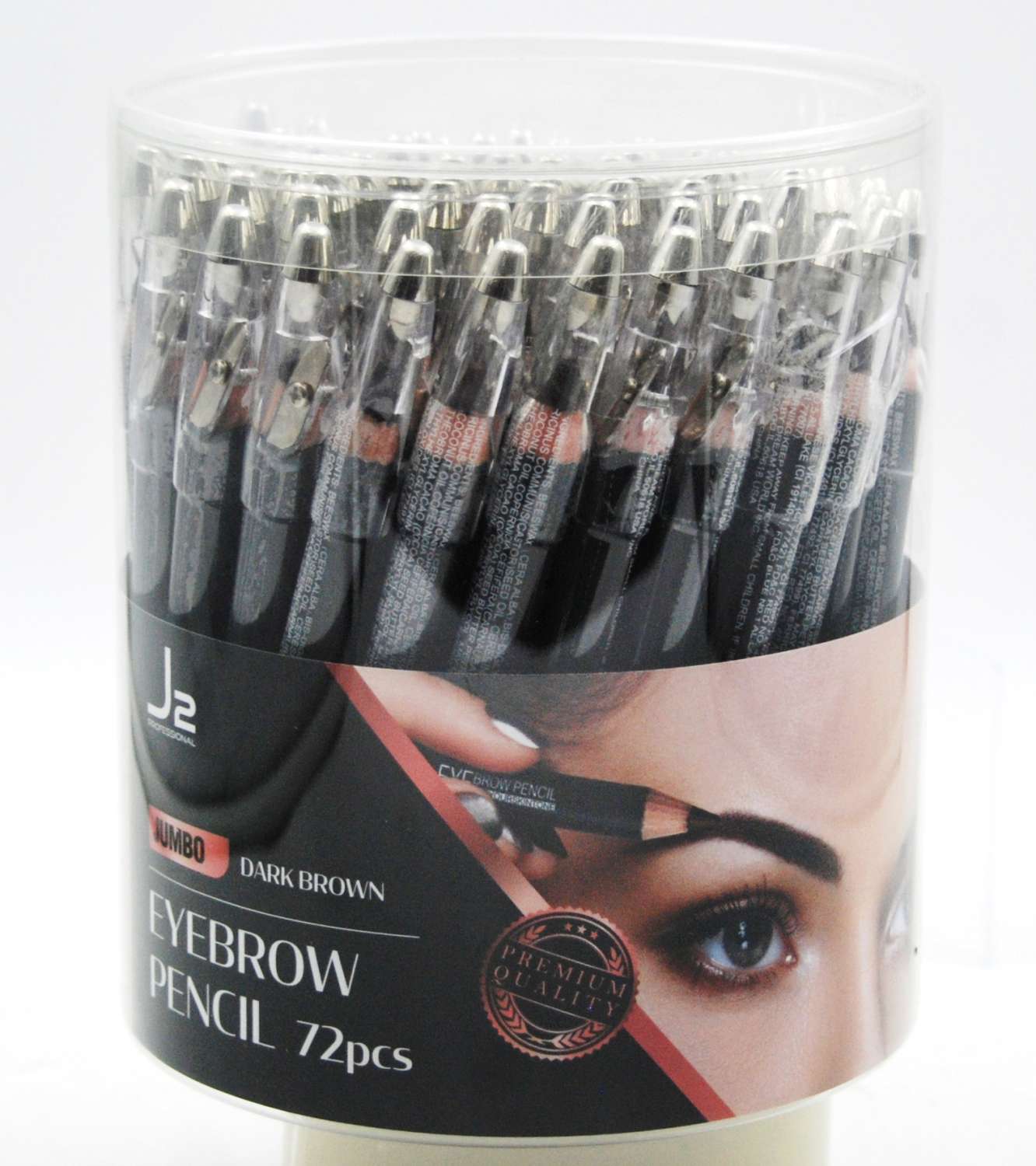 J2 JUMBO EYEBROW PENCIL 72PC dark brown